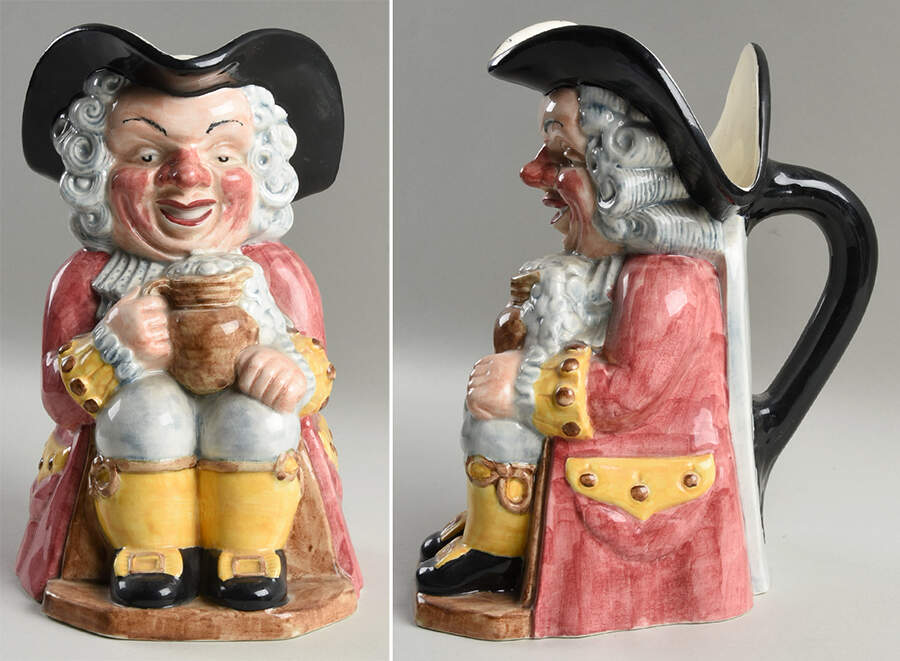 Character Jug By Clarice Cliff Man -Red Coat Holding Drink - No Box by Newport-1