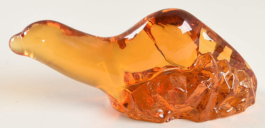 Orrefors Figurines Seal-Amber World Wildlife Fund - No Box by Orrefors-1