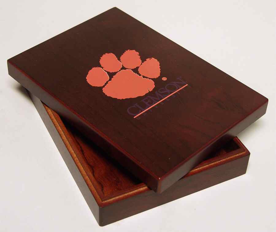 Collegiate Wooden Keepsake Box Clemson - No Box by Oxbay-1
