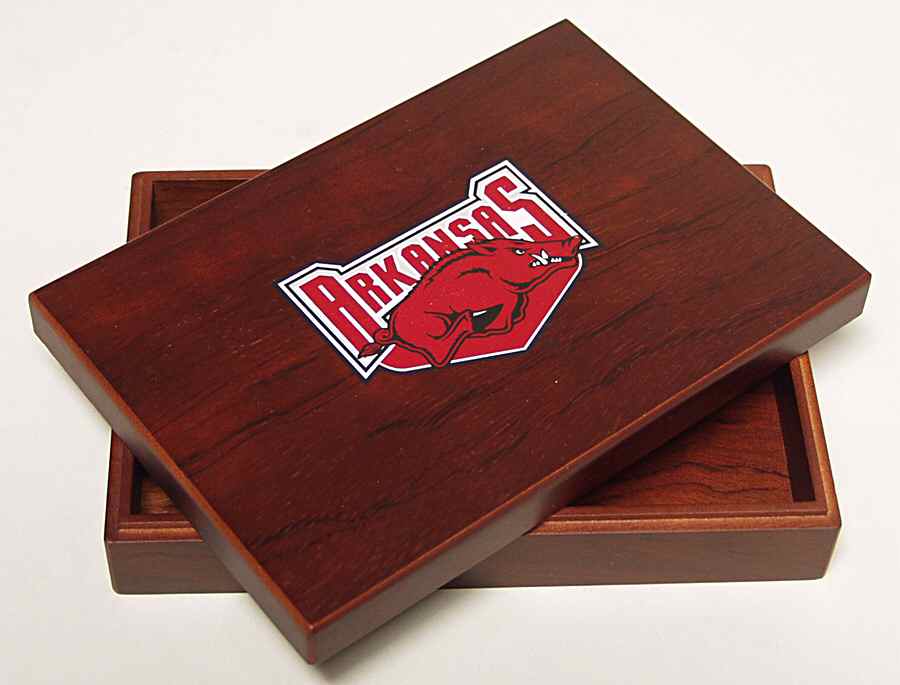 Collegiate Wooden Keepsake Box Arkansas - No Box by Oxbay-1