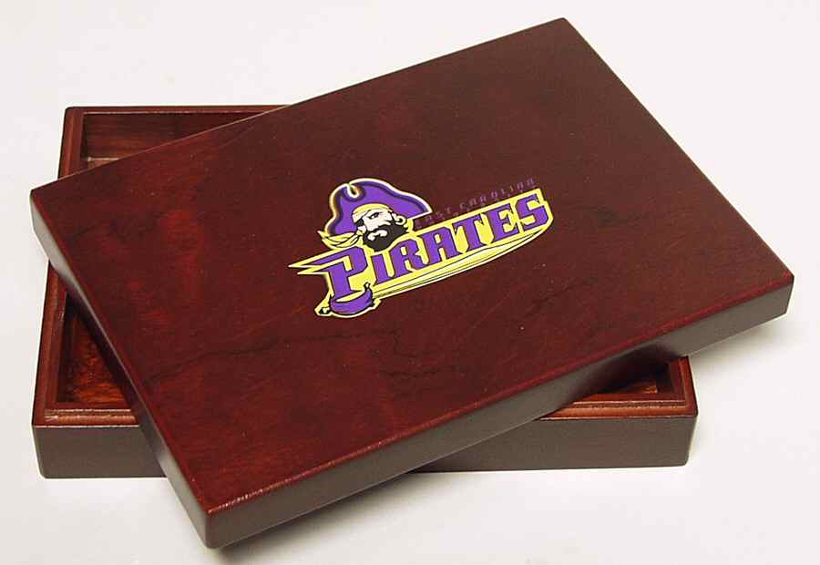 Collegiate Wooden Keepsake Box East Carolina - No Box by Oxbay-1