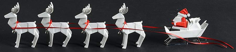 Origami Collection Santa Sleigh W/ Reindeer - Boxed by One Hundred 80 Degrees-1