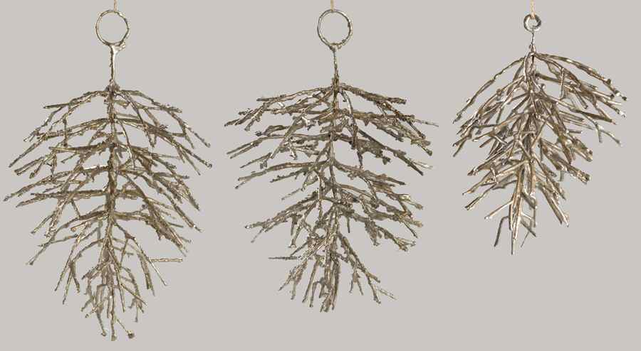 One Hundred 80 Degrees Ornaments Wire Frame Pinecones-Set Of 3 - Boxed by One Hundred 80 Degrees-1