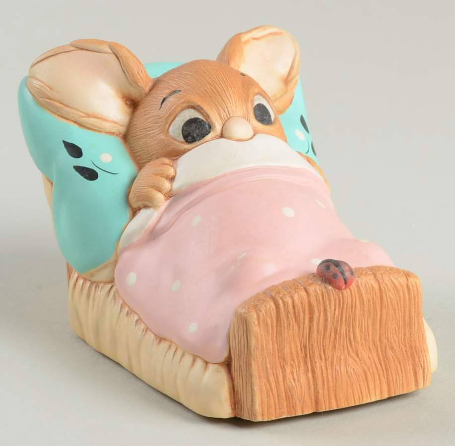 PenDelfin Figurine Wakey-Pink Blanket,Turq Pillow - No Box by PenDelfin-1