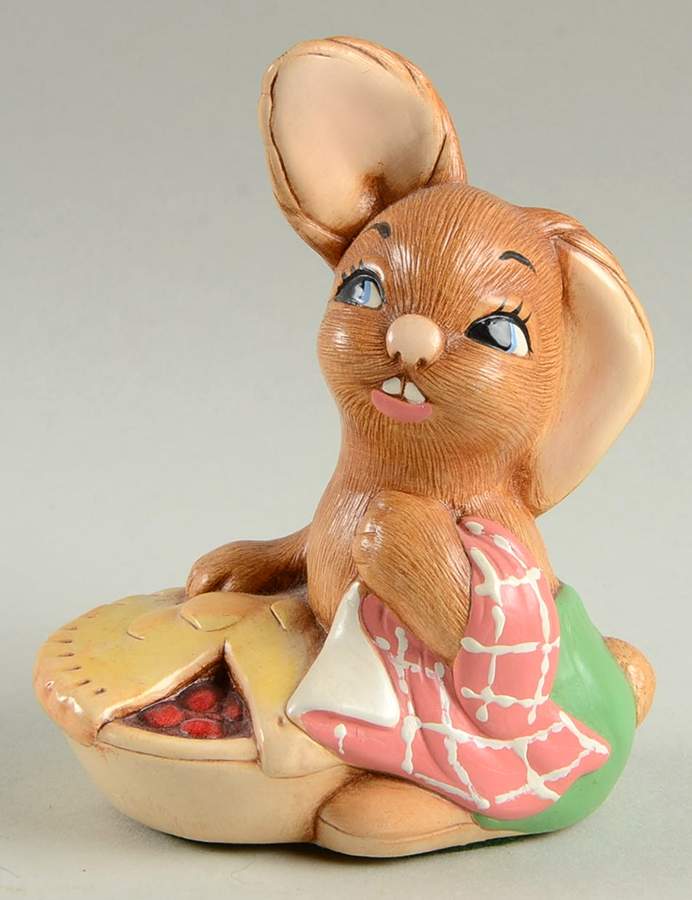 PenDelfin Figurine Pieface-Pink Squares Blanket-Green Pants - No Box by PenDelfin-1