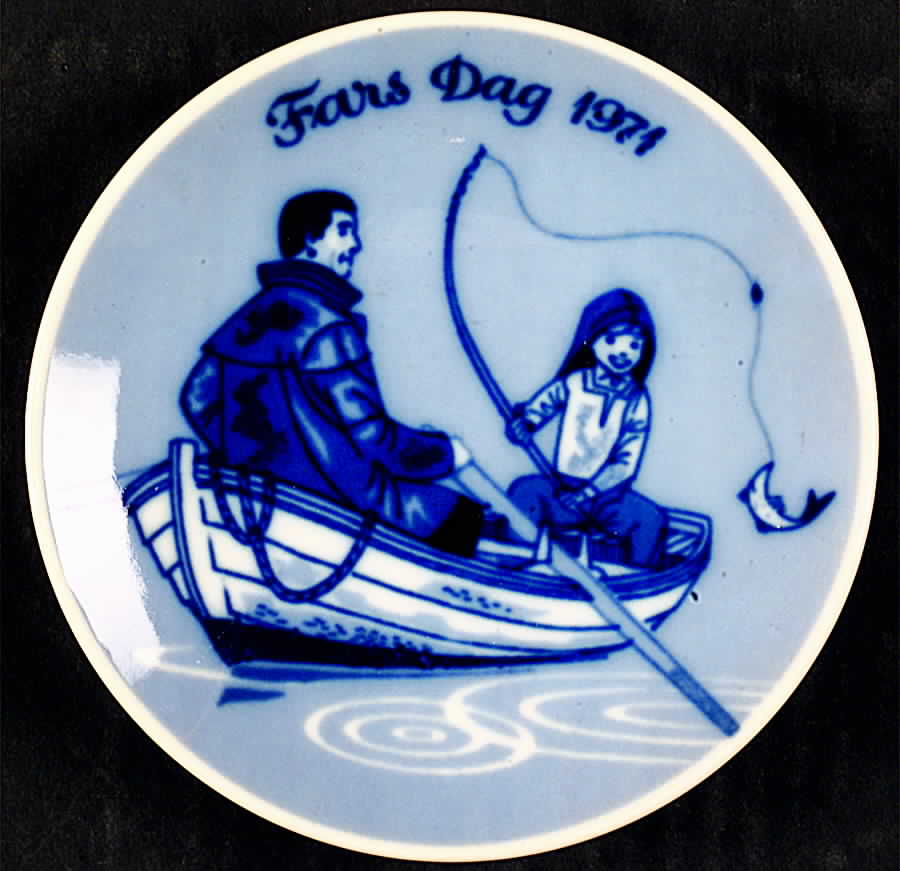 Father's Day Plate Fishing - With Box by Porsgrund-1