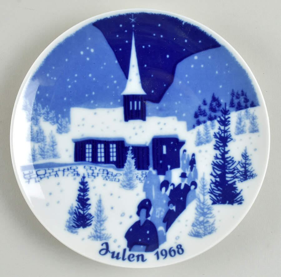 Christmas Plate Church Scene - With Box by Porsgrund-1