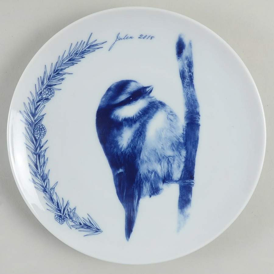 Christmas Plate Eurasian Blue Tit - Boxed by Porsgrund-1