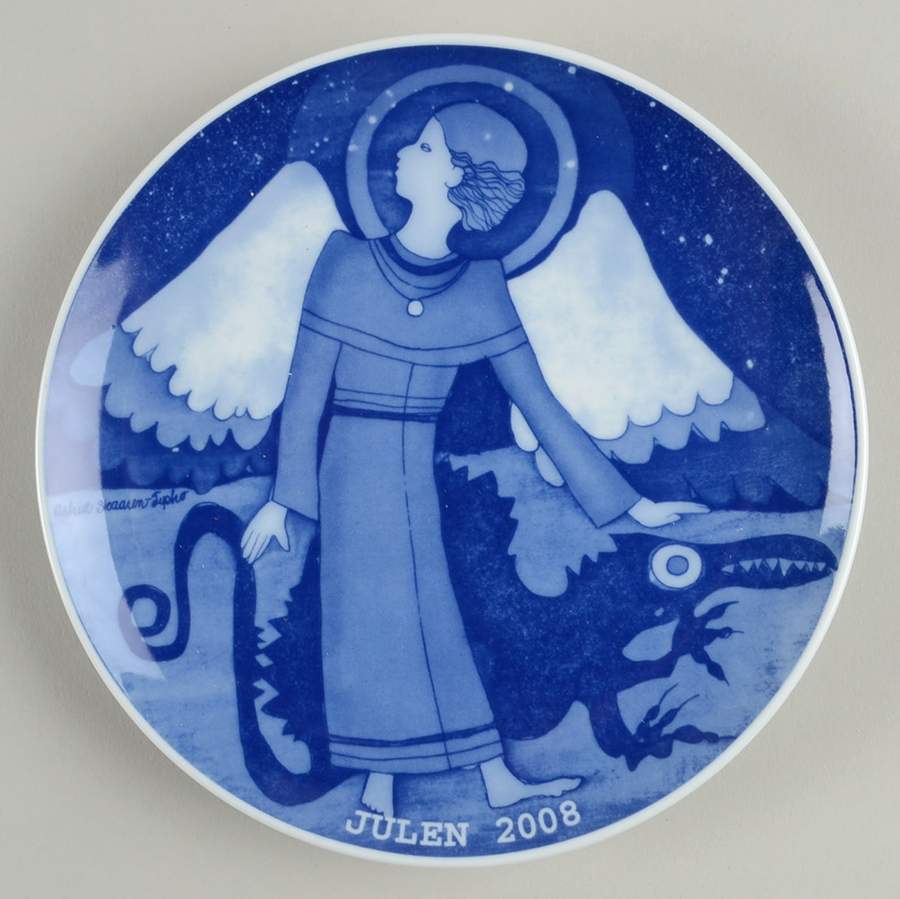 Christmas Plate Guardian Angel - No Box by Porsgrund-1