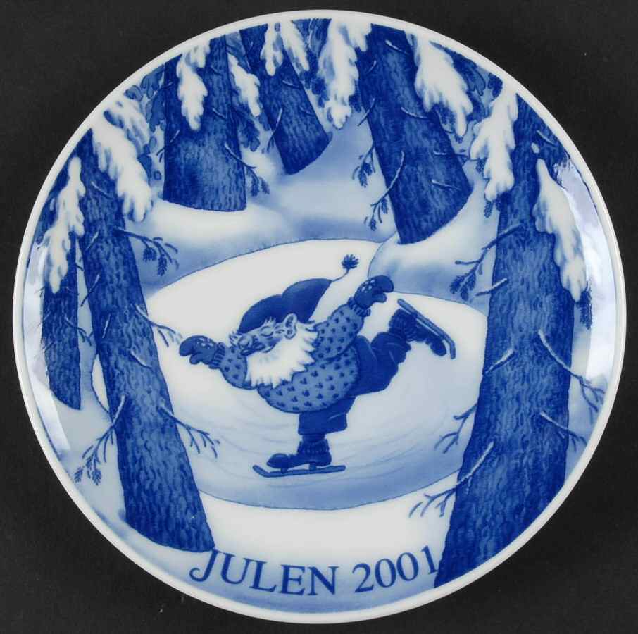 Christmas Plate Skating Elf - Boxed by Porsgrund-1