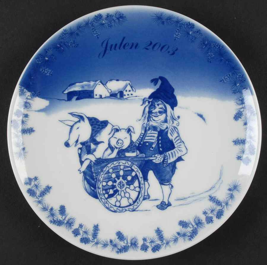 Christmas Plate Hiding The Pig - Boxed by Porsgrund-1