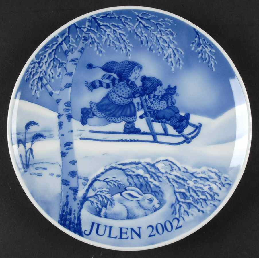 Christmas Plate The Kick Sled Ride - Boxed by Porsgrund-1
