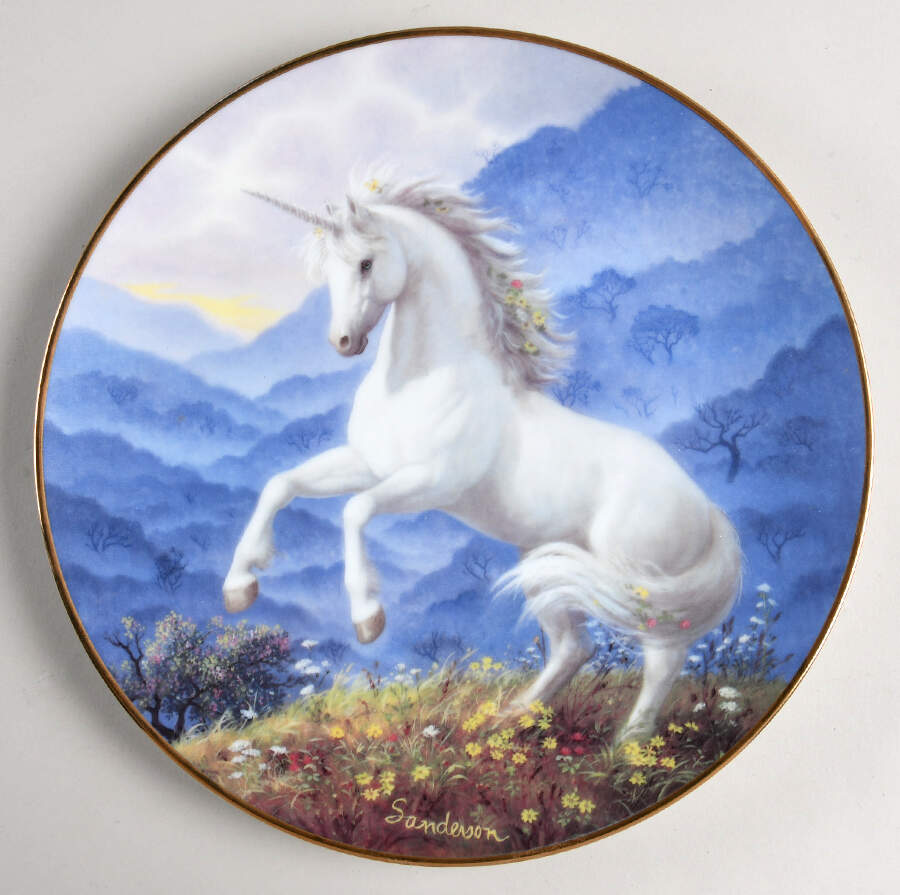 Enchanted World of The Unicorn Plates Misty Hills - No Box by Princeton Gallery-1