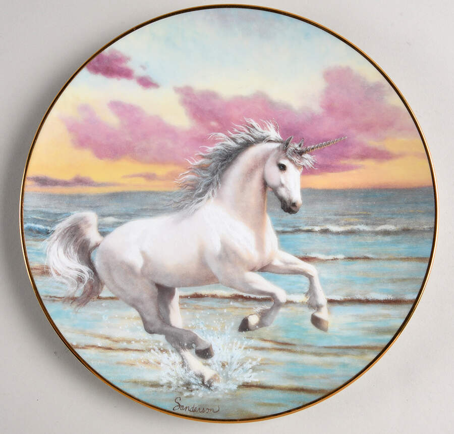Enchanted World of The Unicorn Plates Enchanted Shores - No Box by Princeton Gallery-1