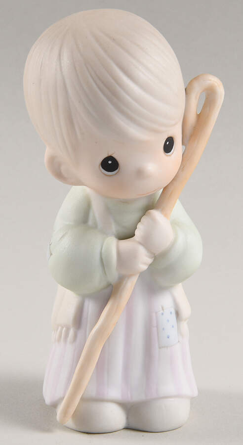 Come Let Us Adore Him-Nativity Bow & Arrow-Shepherd With Crook - No Box - Bow&Arrow Trademark by Precious Moments-1