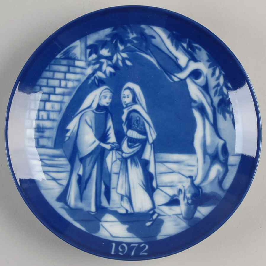 Porcelana Granada Christmas Plate Mary & Elizabeth - Boxed by Porcelana Granada-1