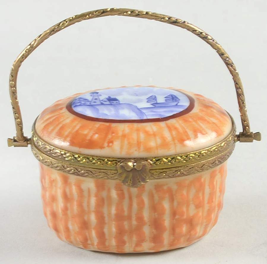PEINT MAIN LIMOGES BOX Fishing Basket - No Box by Peint Main-1
