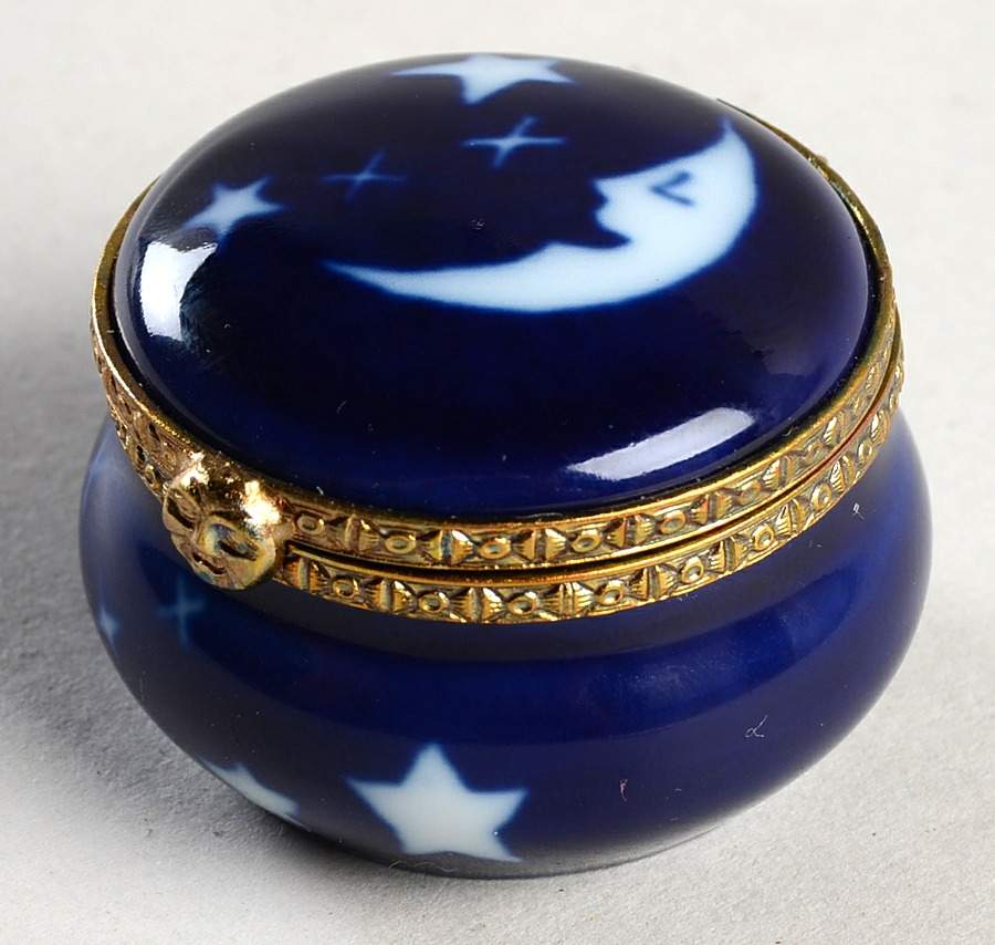 PEINT MAIN LIMOGES BOX Moon And Stars-Blue - No Box by Peint Main-1