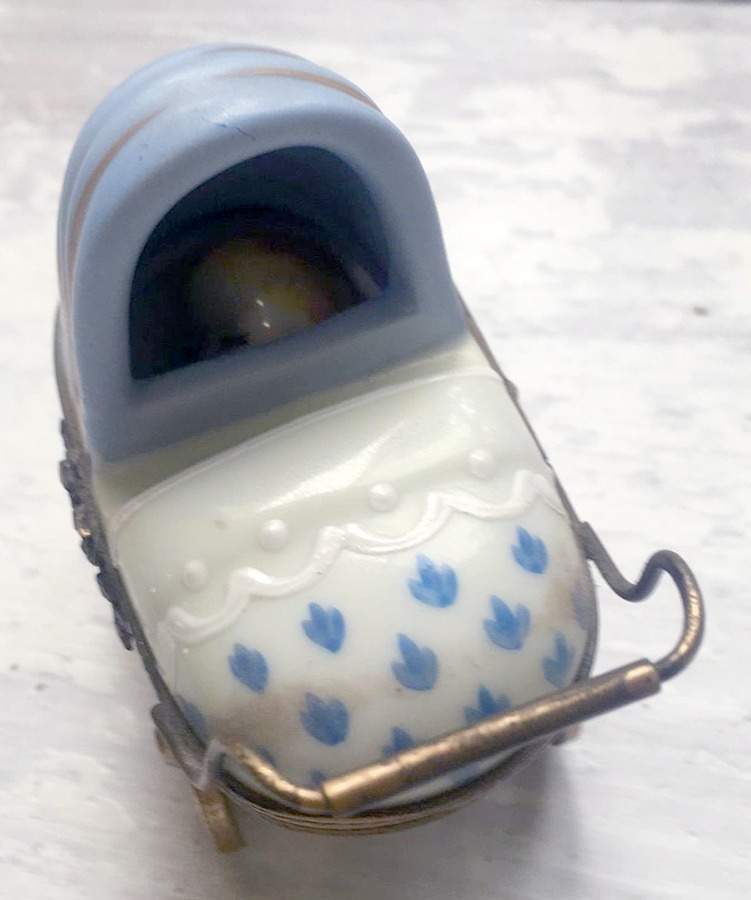 PEINT MAIN LIMOGES BOX Stroller With Baby - Nb681 No Box by Peint Main-1