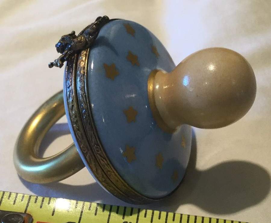 PEINT MAIN LIMOGES BOX Blue Pacifier - Nb704, No Box by Peint Main-1