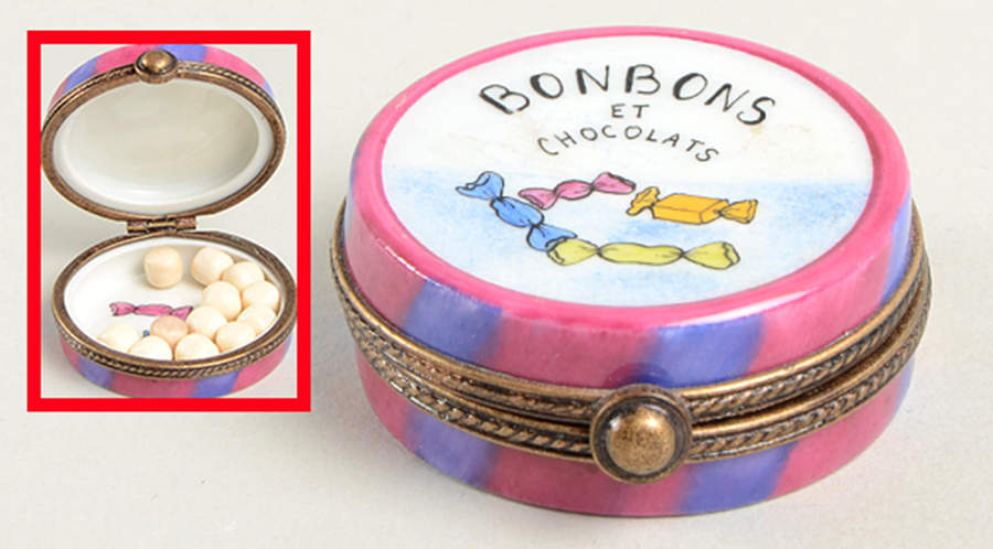 PEINT MAIN LIMOGES BOX Bonbons Et Chocolats-With Bonbons - Nb709, No Box by Peint Main-1