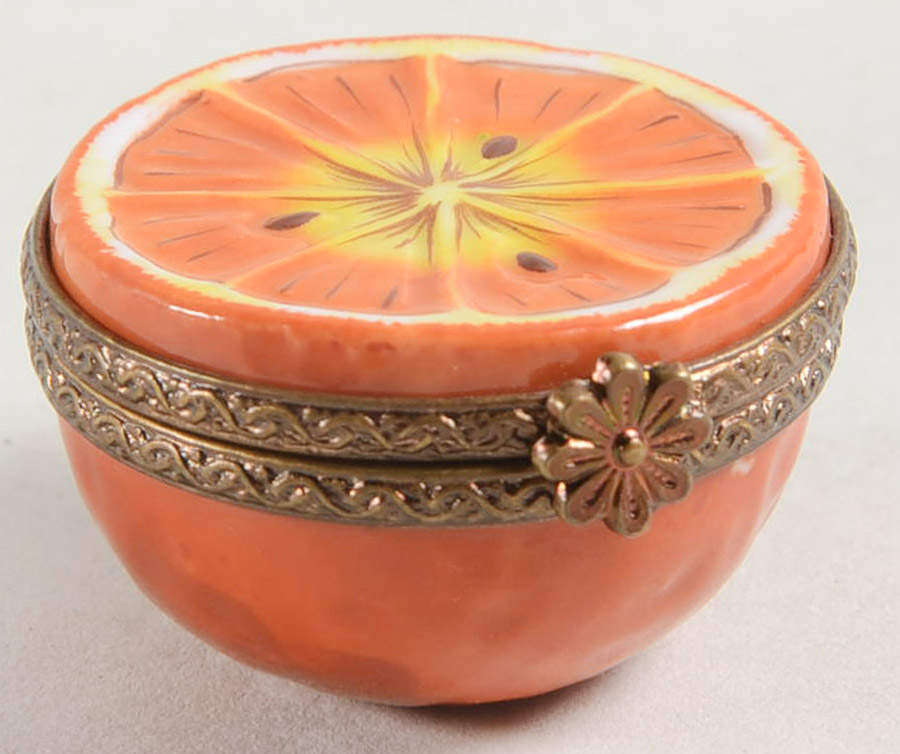 PEINT MAIN LIMOGES BOX Sliced Orange - Nb716, No Box by Peint Main-1