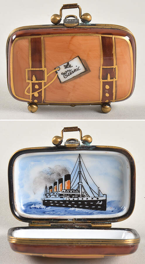 PEINT MAIN LIMOGES BOX Titanic Suitcase - Nb727, No Box by Peint Main-1