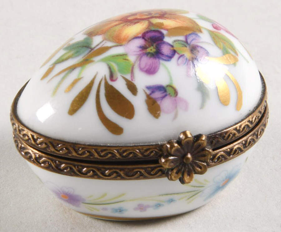 PEINT MAIN LIMOGES BOX Flower Bouquet Mini Egg - Nb729, No Box by Peint Main-1