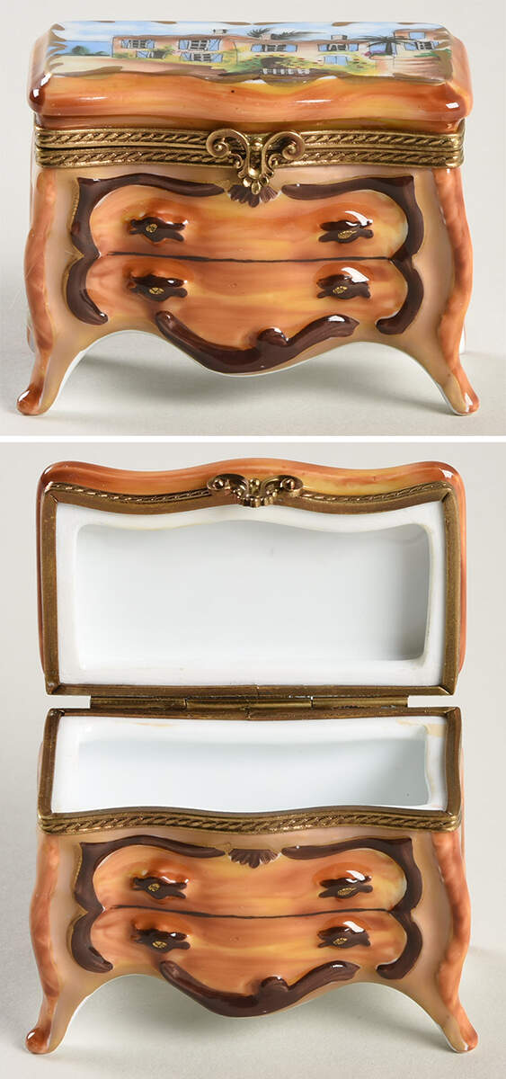 PEINT MAIN LIMOGES BOX Chest Of Drawers - Nb784, No Box by Peint Main-1