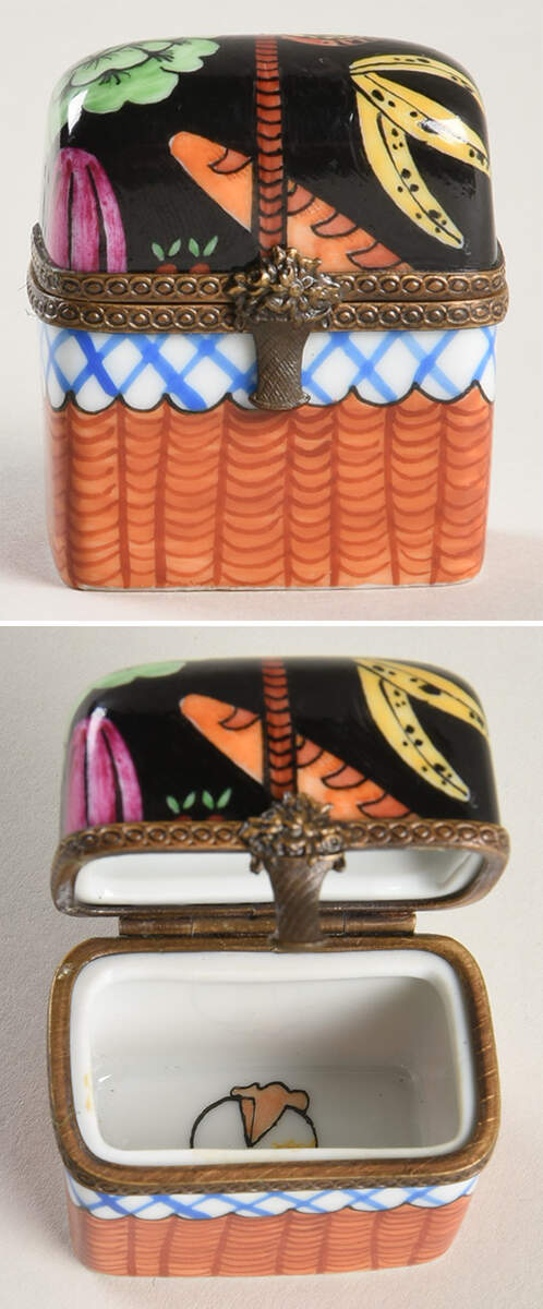 PEINT MAIN LIMOGES BOX Basket Trunk - Nb778, No Box by Peint Main-1