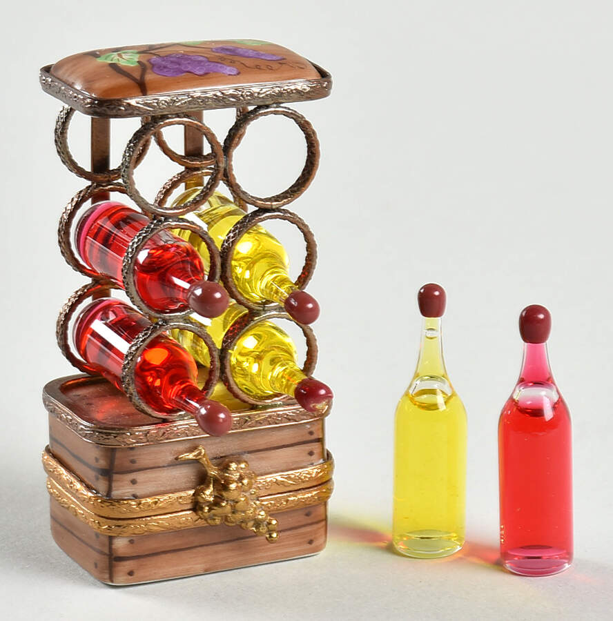 PEINT MAIN LIMOGES BOX Wine Rack With 6 Bottles - Nb787, No Box by Peint Main-1
