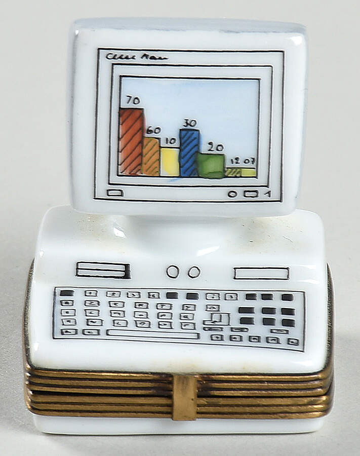PEINT MAIN LIMOGES BOX White Computer - Nb786, No Box by Peint Main-1
