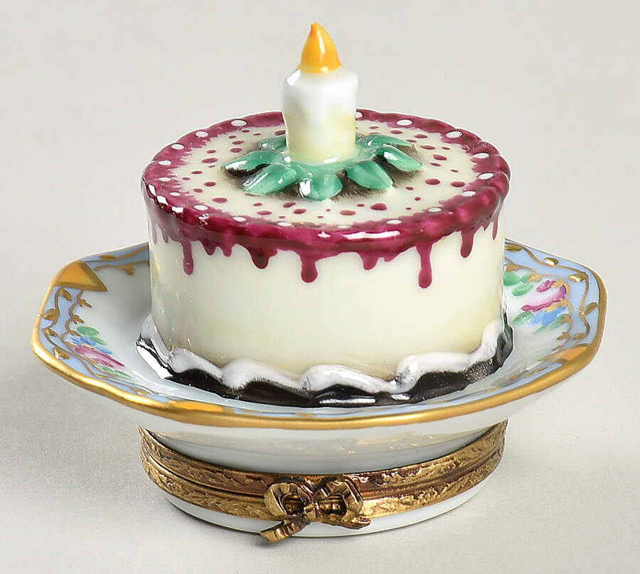 PEINT MAIN LIMOGES BOX Birthday Cake - Nb809, No Box by Peint Main-1
