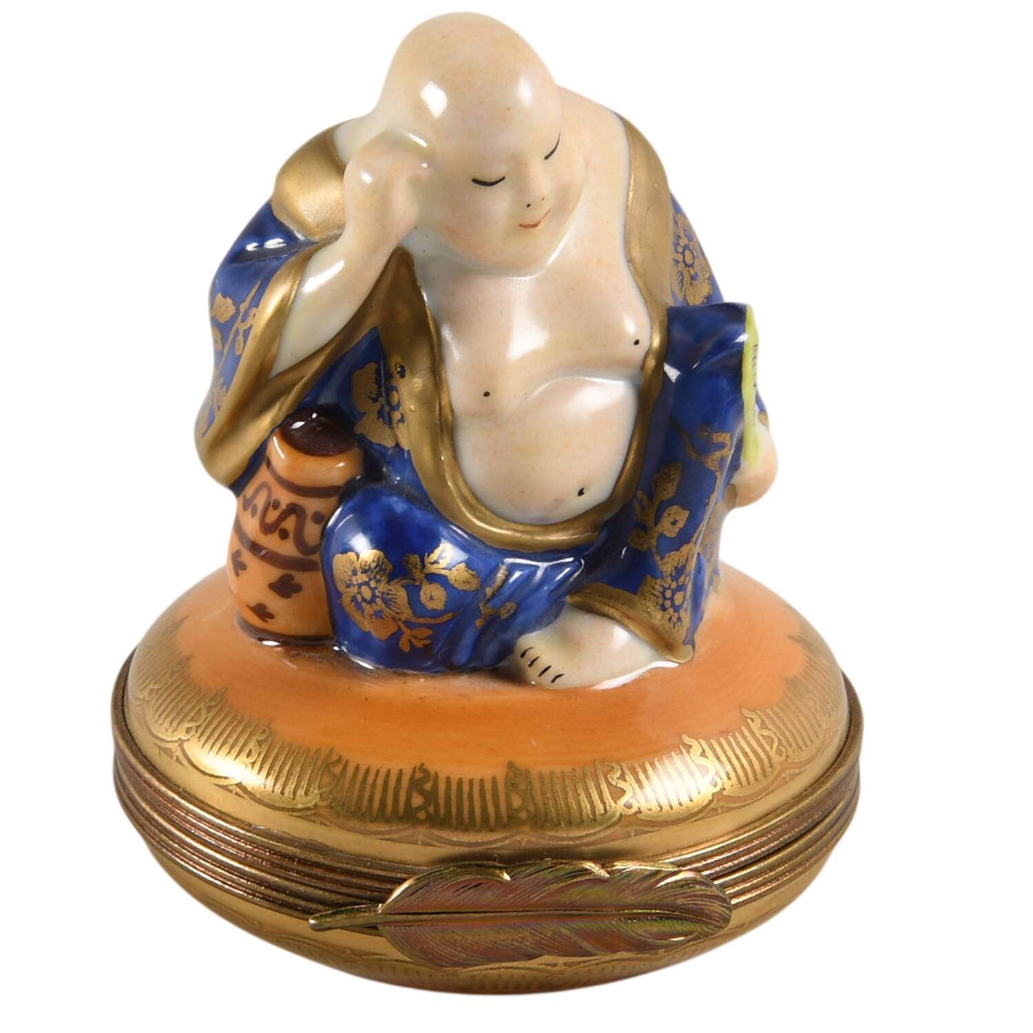 PEINT MAIN LIMOGES BOX Buddha-Blue - No Box by Peint Main-1
