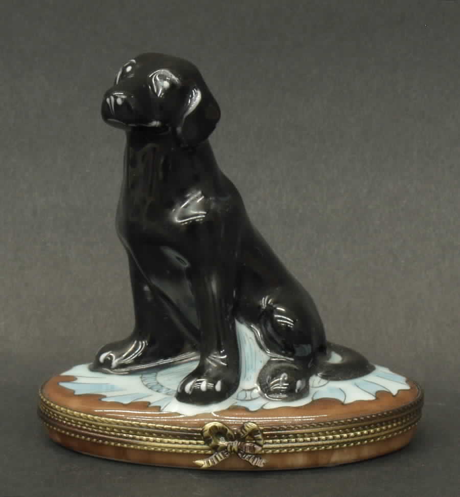 PEINT MAIN LIMOGES BOX Black Labrador - No Box by Peint Main-1