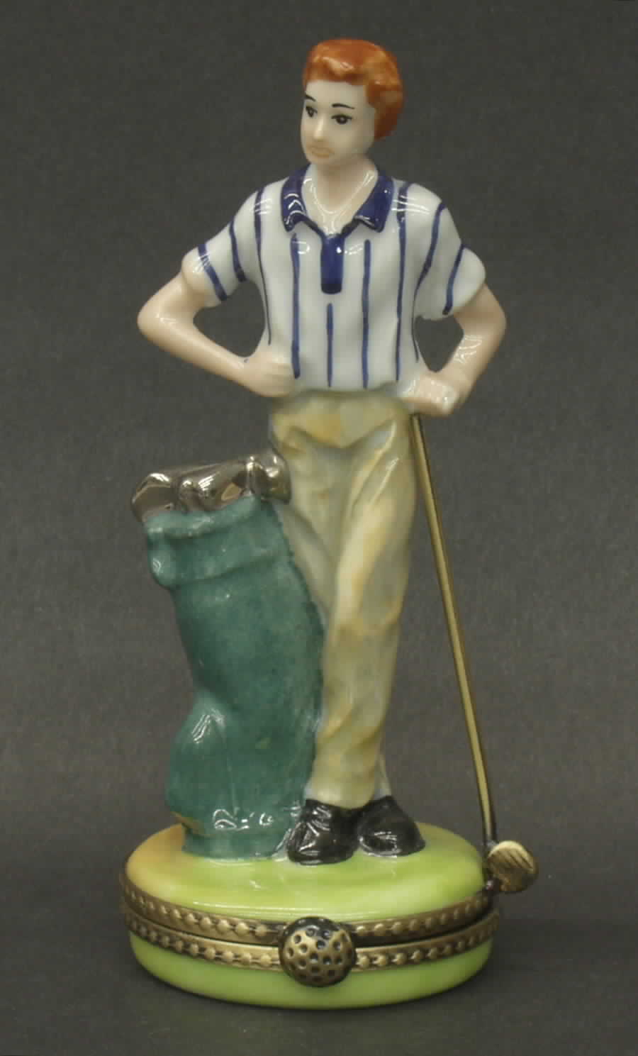 PEINT MAIN LIMOGES BOX Golfer - Boxed by Peint Main-1