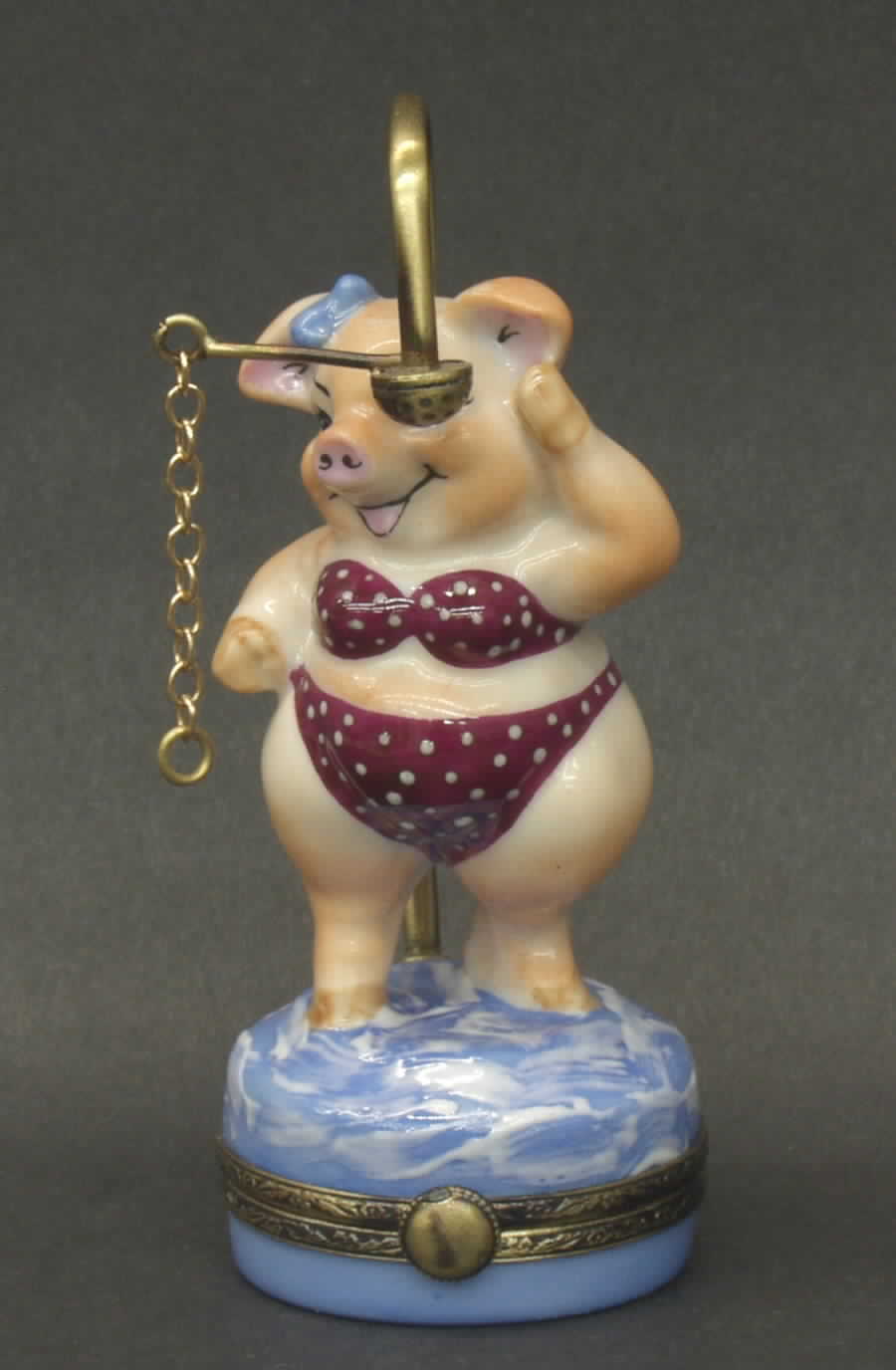 PEINT MAIN LIMOGES BOX Pig In Shower - No Box by Peint Main-1