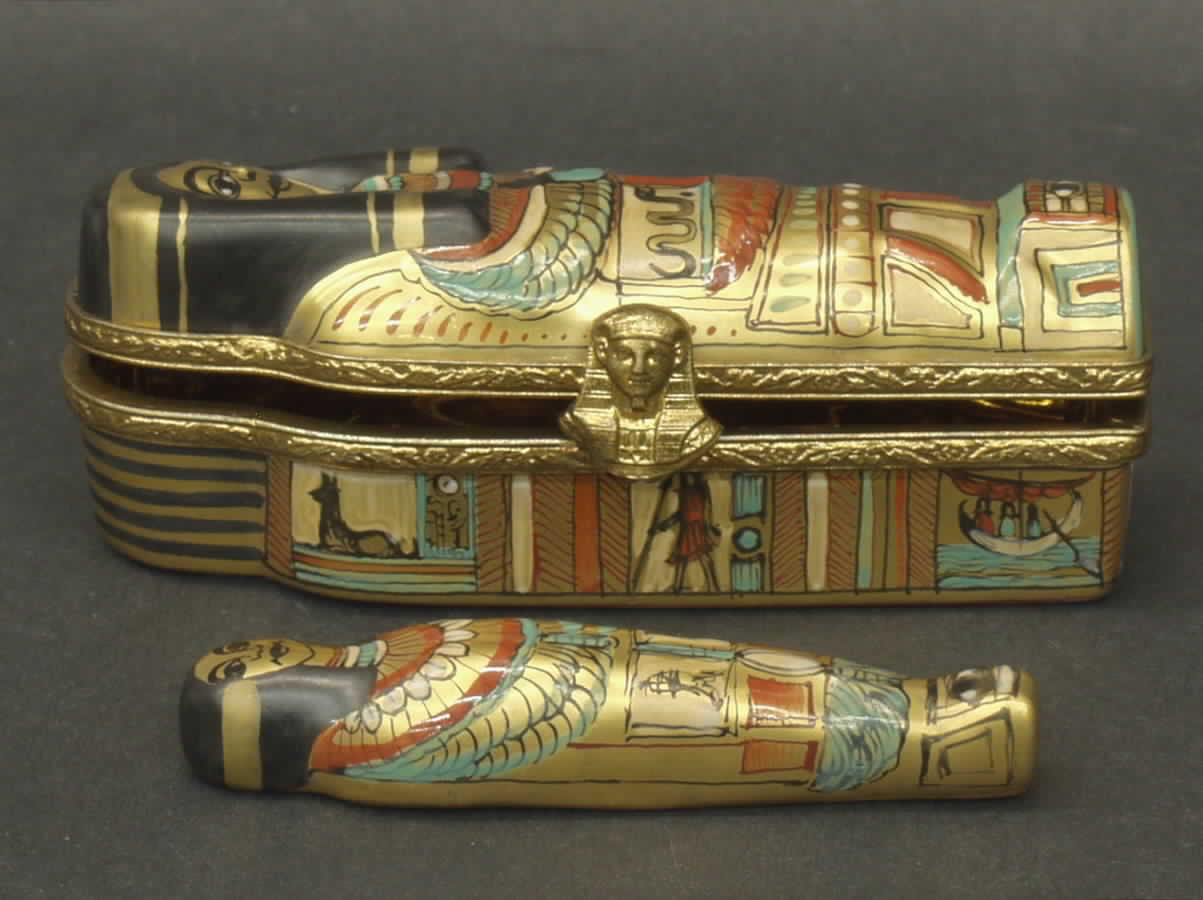 PEINT MAIN LIMOGES BOX Mummy-Gold/Decorated Inside - No Box by Peint Main-1