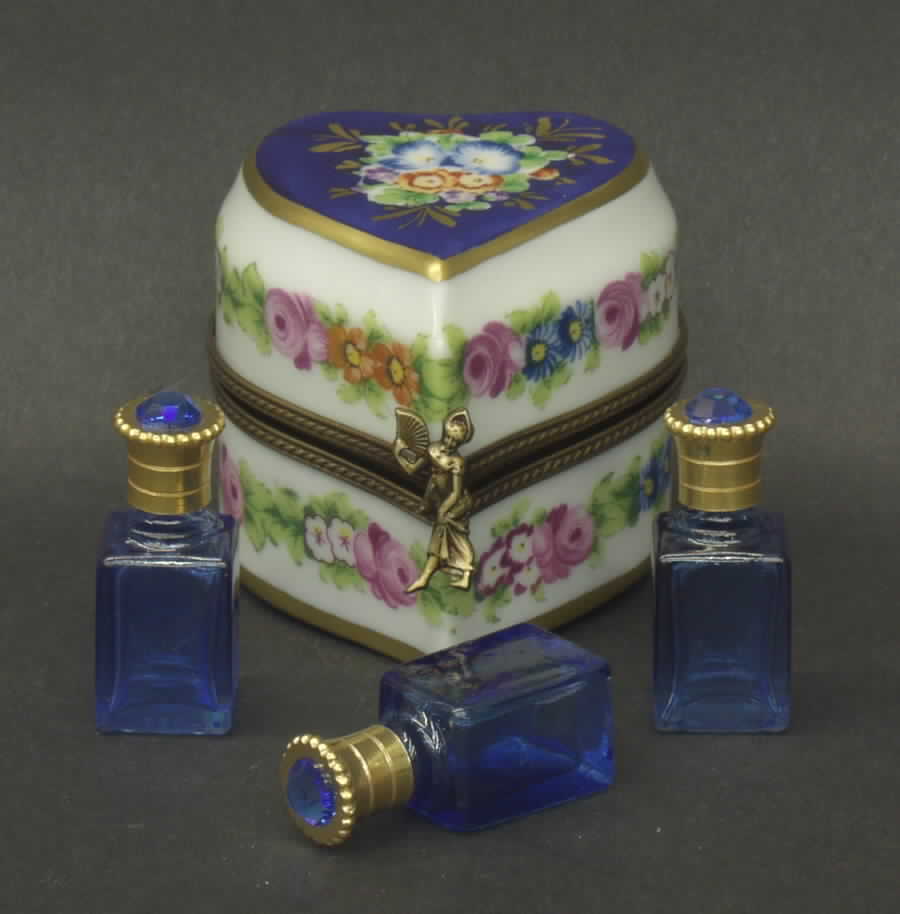 PEINT MAIN LIMOGES BOX Heart-Large/ 3 Flacons - Boxed by Peint Main-1