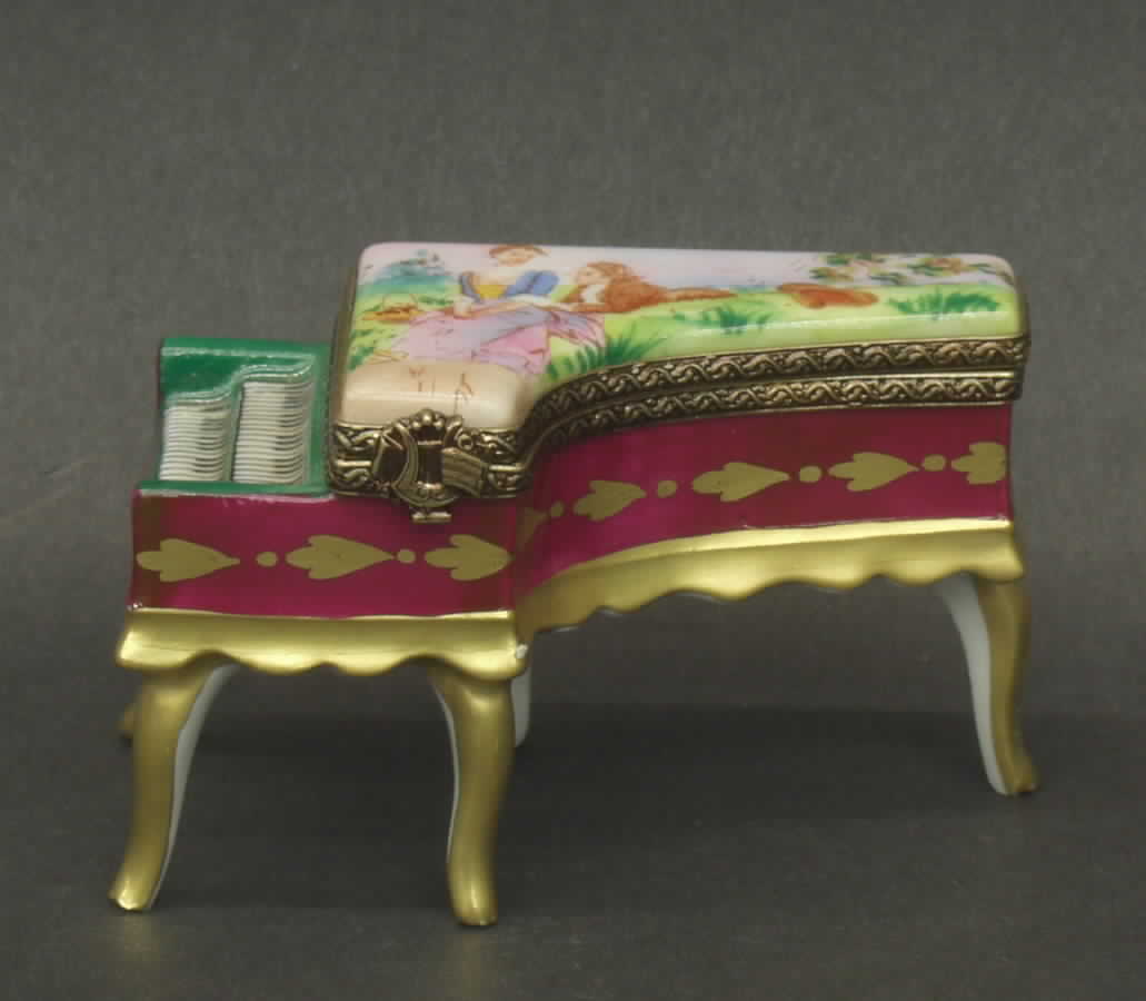 PEINT MAIN LIMOGES BOX Harpsicord - Boxed by Peint Main-1