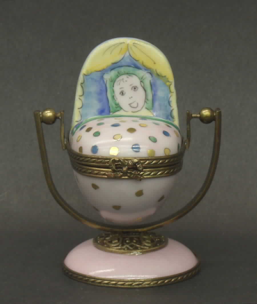 PEINT MAIN LIMOGES BOX Baby Swinging - No Box by Peint Main-1