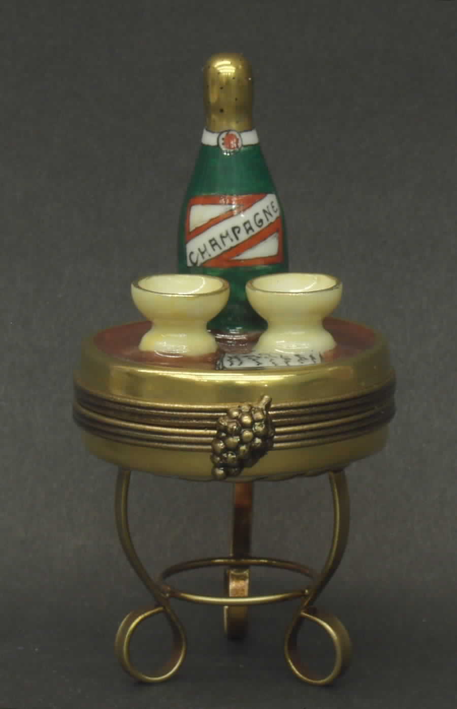 PEINT MAIN LIMOGES BOX Champagne On Table - No Box by Peint Main-1