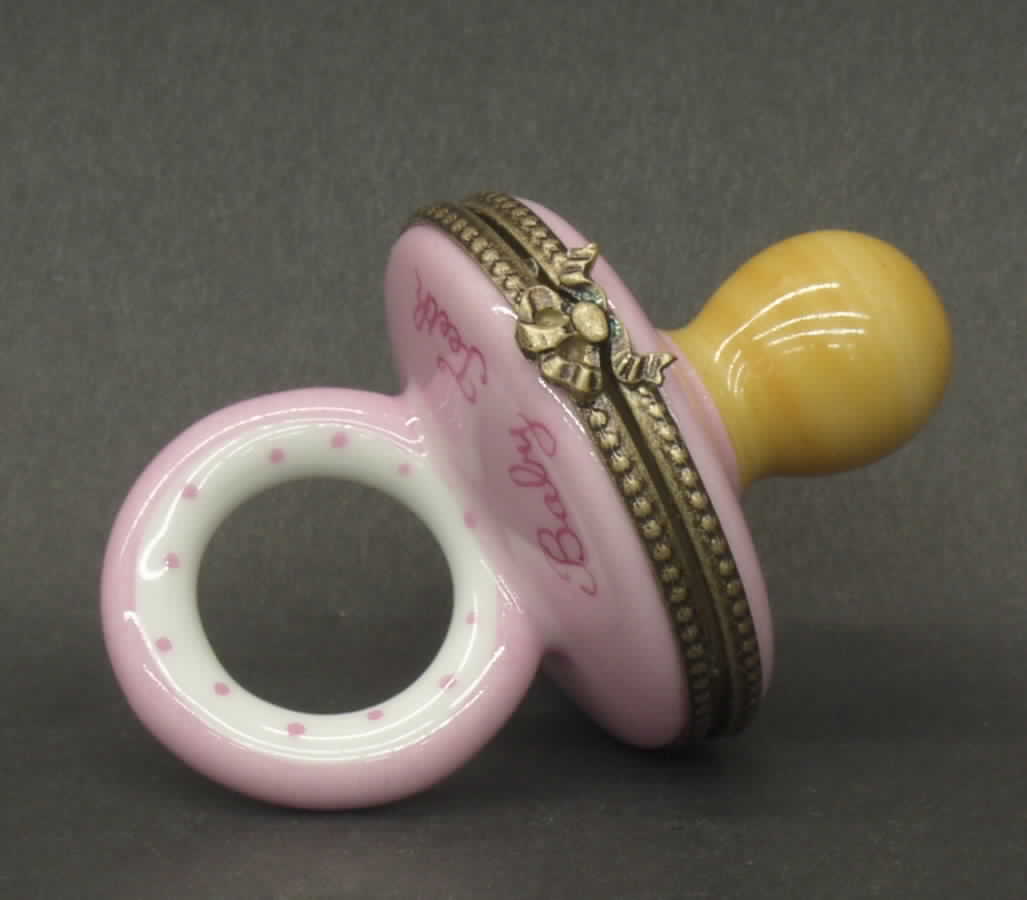 PEINT MAIN LIMOGES BOX Pacifier-Pink - No Box by Peint Main-1