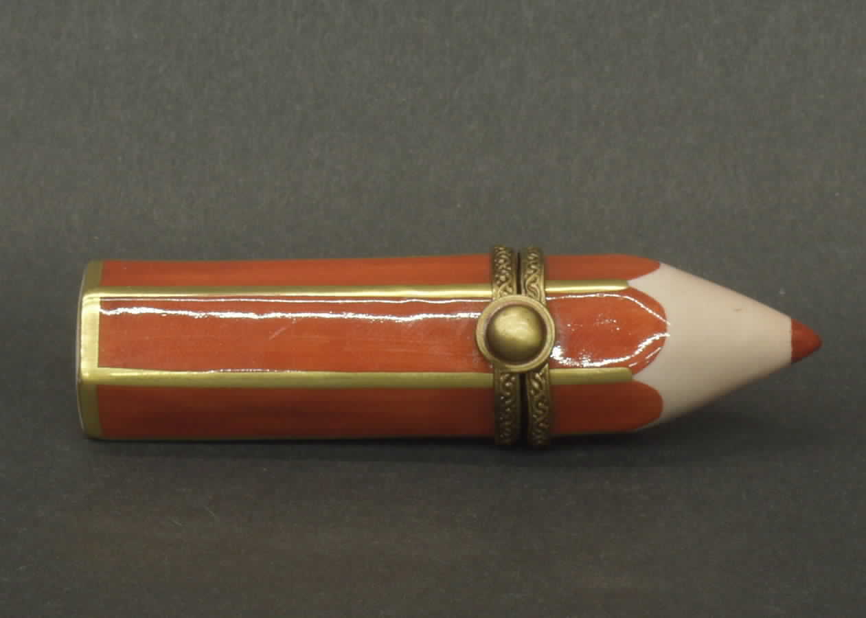 PEINT MAIN LIMOGES BOX Red Pencil - Boxed by Peint Main-1