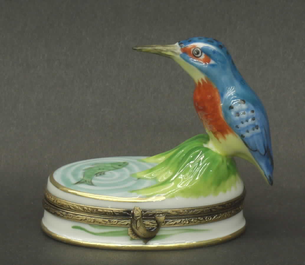 PEINT MAIN LIMOGES BOX King Fisher - No Box by Peint Main-1