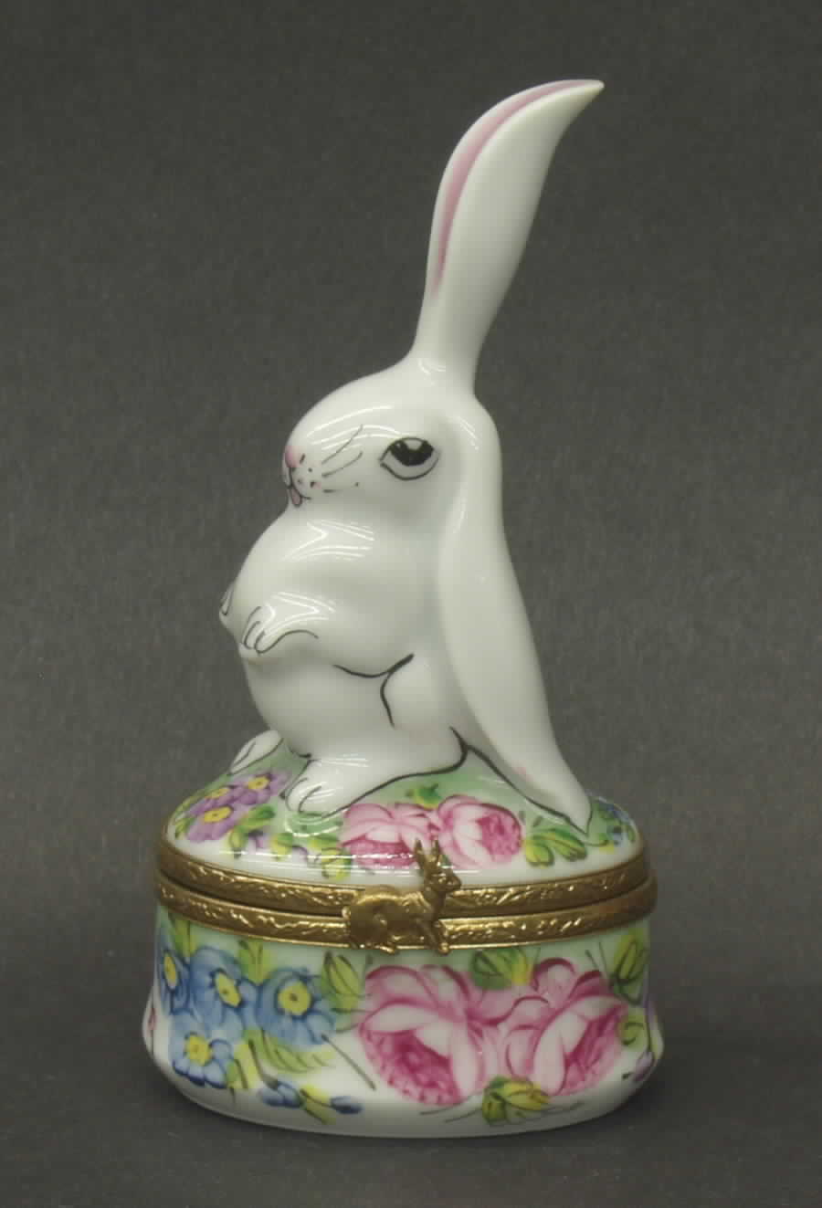 PEINT MAIN LIMOGES BOX Rabbit-One Ear Up #2 - Boxed by Peint Main-1