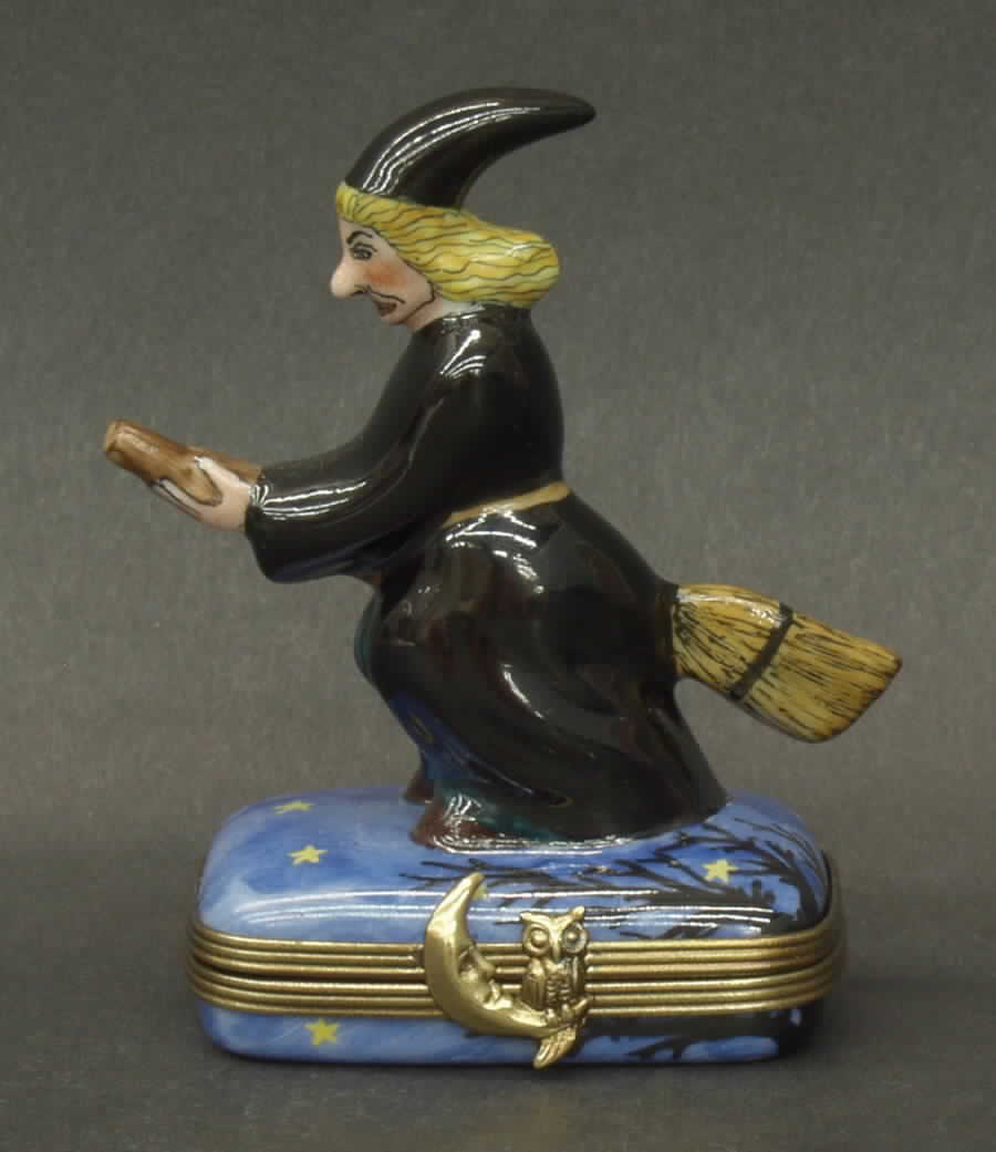 PEINT MAIN LIMOGES BOX Witch-Hinged Box - No Box by Peint Main-1