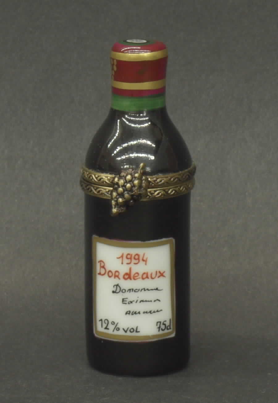 PEINT MAIN LIMOGES BOX Bordeaux Bottle - Boxed by Peint Main-1