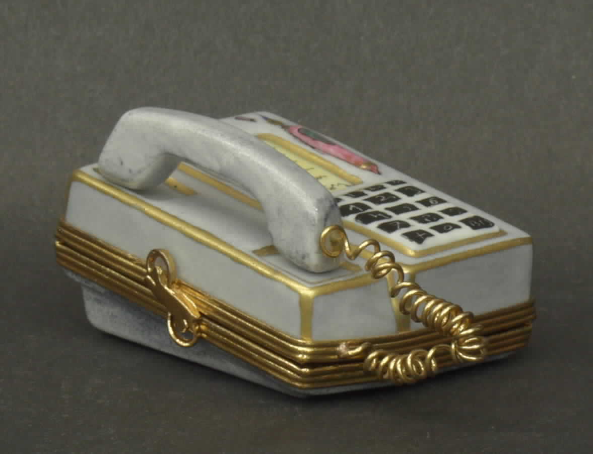 PEINT MAIN LIMOGES BOX Telephone - Boxed by Peint Main-1