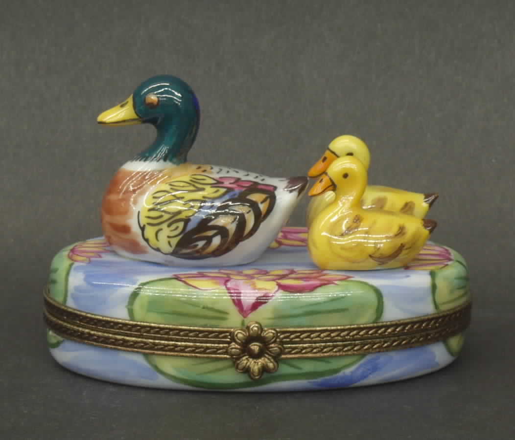 PEINT MAIN LIMOGES BOX Three Ducks - No Box by Peint Main-1